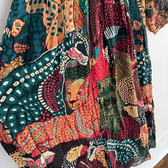 Farm Rio Fauna Mix Multicolor V Neckline Maxi Dress - Picture 8 of 12